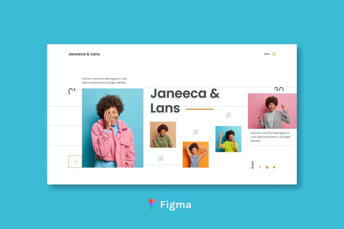 网页模板时尚头部设计 Figma