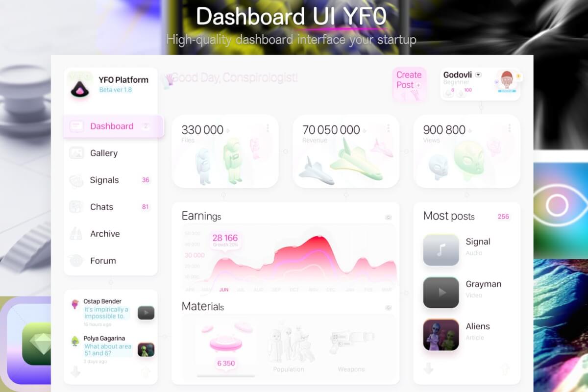 简约的仪表盘 UI YFO 平台