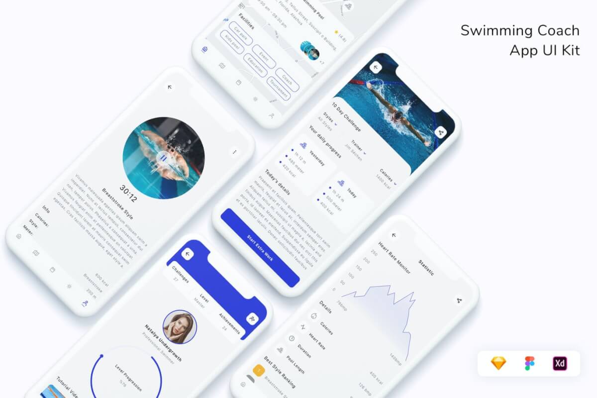 游泳教练应用 UI 套件