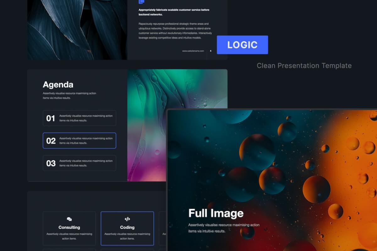 逻辑 - 干净的演示模板 (PPTX)