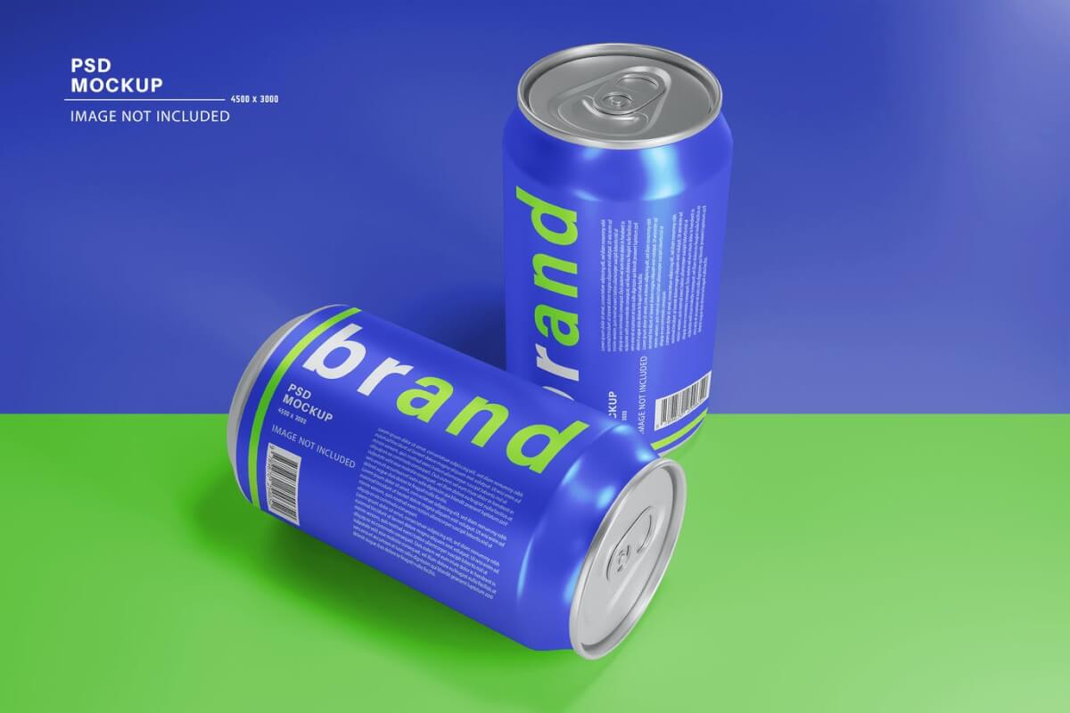 新鲜罐装能量饮料产品模型
