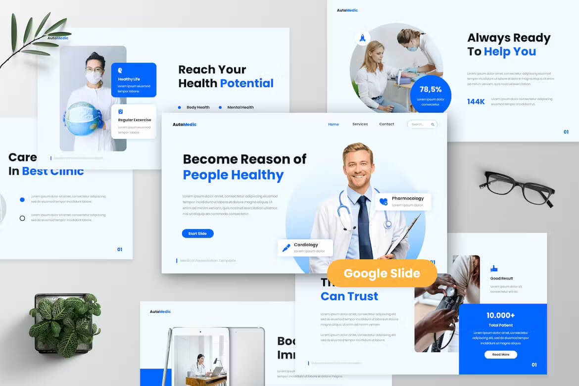 AutoMedic - 医疗 Google 幻灯片模板