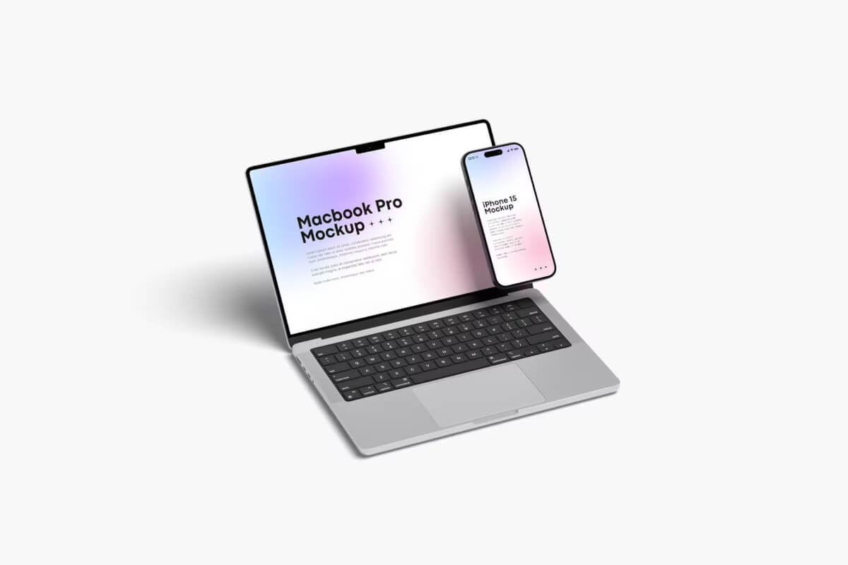 Macbook Pro 与 iPhone 15 模型