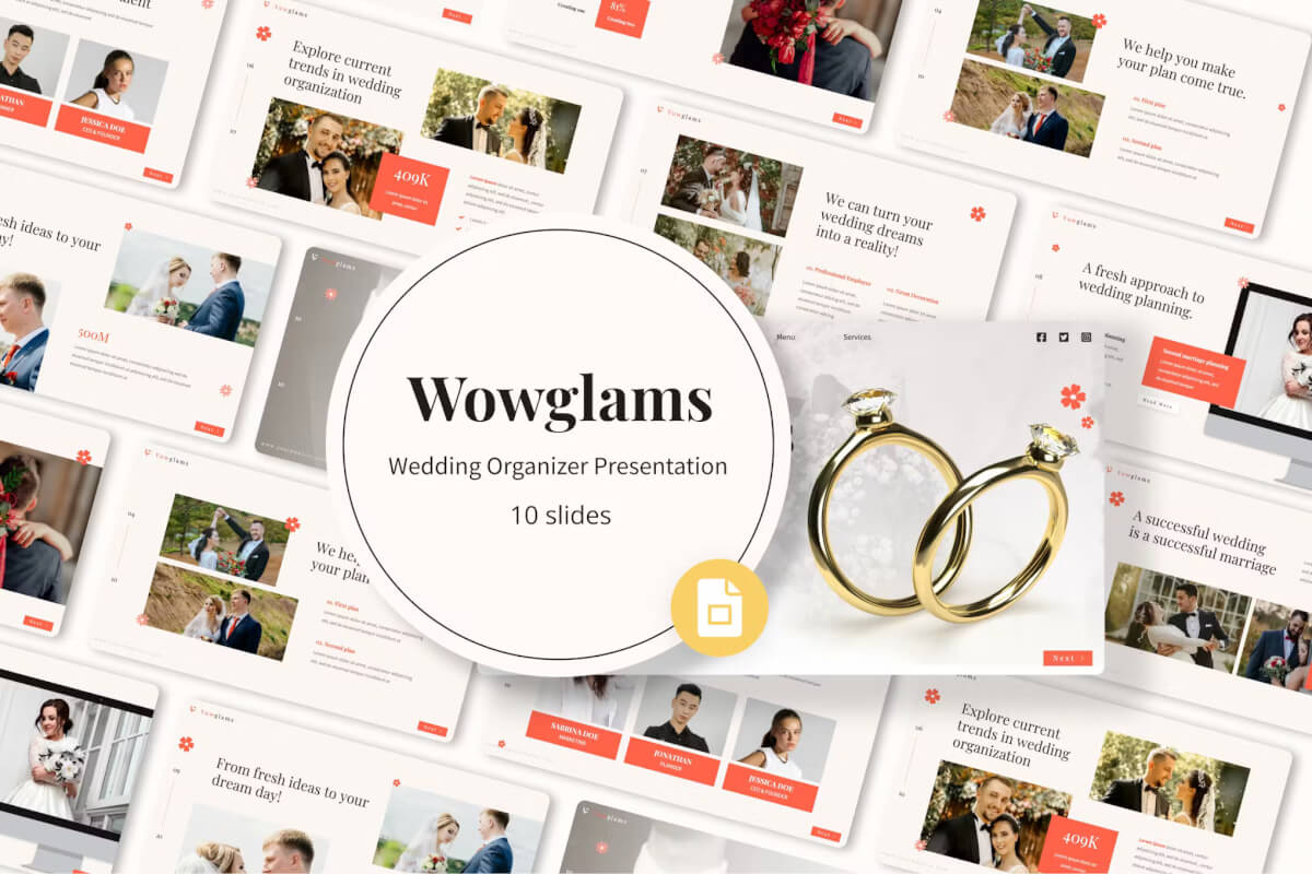 Wowglams - 婚礼组织者 Google Slides