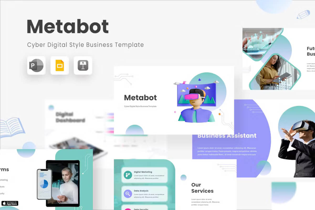 Metabot-网络 Google 幻灯片模板