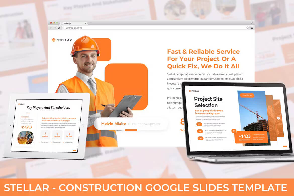 Stellar - 建设 Google 幻灯片模板